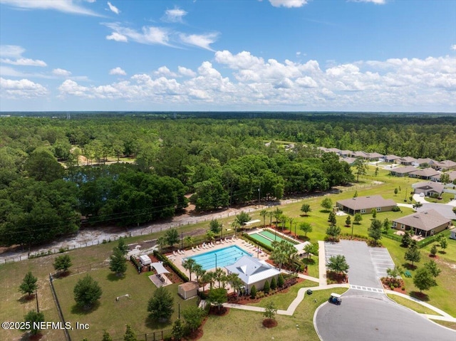 4101 Spring Creek Ln, Middleburg, FL 32068 - aerial view of a forest and a pool area