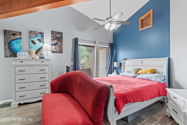 1167 Romaine Cir E, Jacksonville, FL 32225 - bedroom with wood finished floors, vaulted ceiling, and ceiling fan