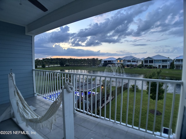 627 Rum Runner Way, Saint Johns, FL 32259 - balcony with a water view and ceiling fan