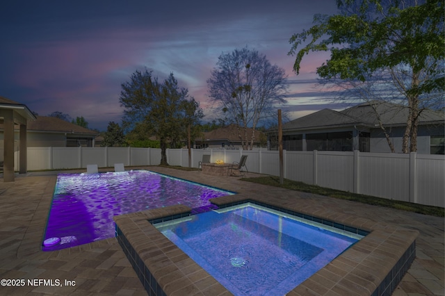 475 Pine Eagle Dr, Fleming Island, FL 32003 - view of pool with a patio area, a fenced backyard, and a fire pit
