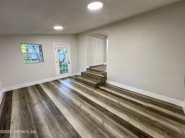 3133 Gilmore St, Jacksonville, FL 32205 - empty room with baseboards and dark wood-style floors