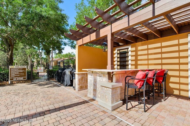 100 Fairway Park Blvd Unit 802, Ponte Vedra, FL 32082 - view of patio / terrace featuring a gate, a pergola, and fence