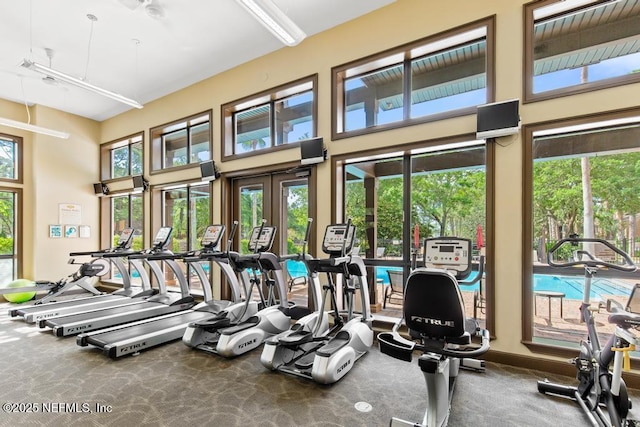 100 Fairway Park Blvd Unit 802, Ponte Vedra, FL 32082 - gym with a high ceiling and carpet floors