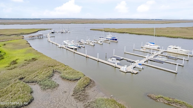 dock area featuring a water view and view of marina