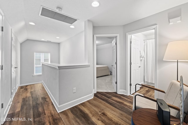 131 Seabrook Dr, Ponte Vedra, FL 32081 - corridor featuring wood finished floors, recessed lighting, baseboards, and lofted ceiling