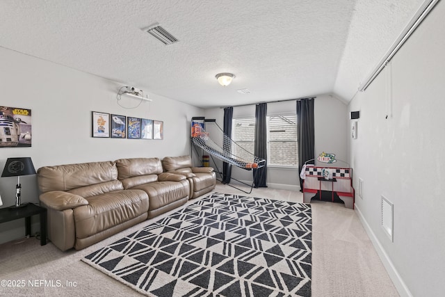 131 Seabrook Dr, Ponte Vedra, FL 32081 - carpeted living area with a textured ceiling and baseboards