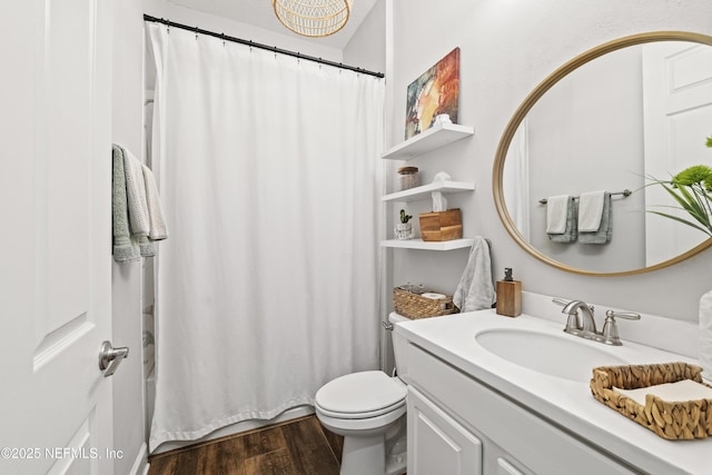 131 Seabrook Dr, Ponte Vedra, FL 32081 - bathroom with vanity, wood finished floors, toilet, and shower / bath combo