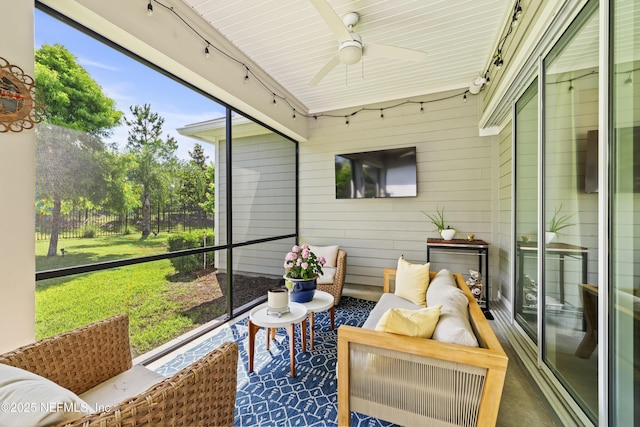 131 Seabrook Dr, Ponte Vedra, FL 32081 - sunroom / solarium featuring track lighting and ceiling fan