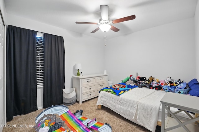 2483 Cortez Rd, Jacksonville, FL 32246 - bedroom with light carpet and ceiling fan
