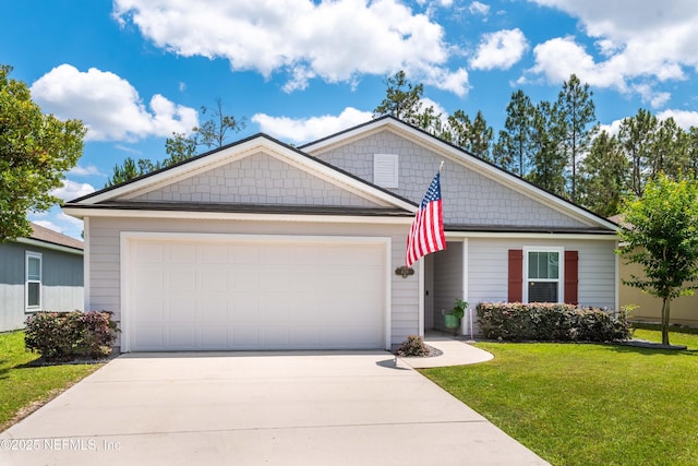 4328 Packer Meadow Way, Middleburg, FL 32068 - view of front facade with concrete driveway, a garage, and a front yard