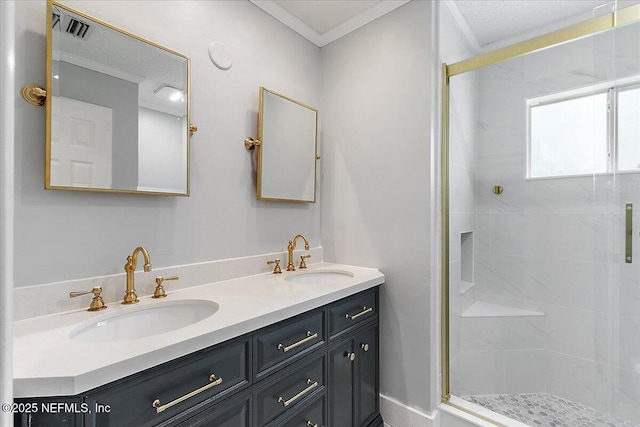 11921 Loretto Square Dr S, Jacksonville, FL 32223 - full bathroom featuring double vanity and a stall shower