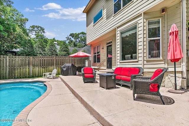 11921 Loretto Square Dr S, Jacksonville, FL 32223 - view of swimming pool with a patio area, an outdoor living space, and fence