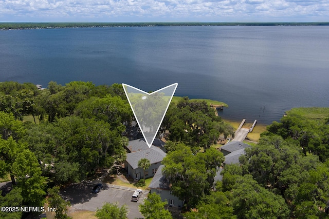 21126 NE 101st Ave, Melrose, FL 32666 - aerial overview of property's location featuring a large body of water and property boundaries highlighted