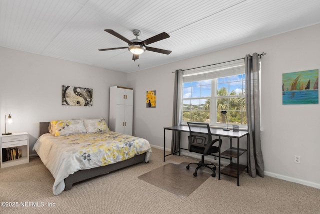 925 Tarpon Ave Unit 16, Fernandina Beach, FL 32034 - bedroom featuring carpet floors, baseboards, and a ceiling fan