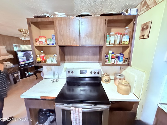 4507 Harbor View Dr, Jacksonville, FL 32208 - kitchen featuring stainless steel electric range oven and light countertops