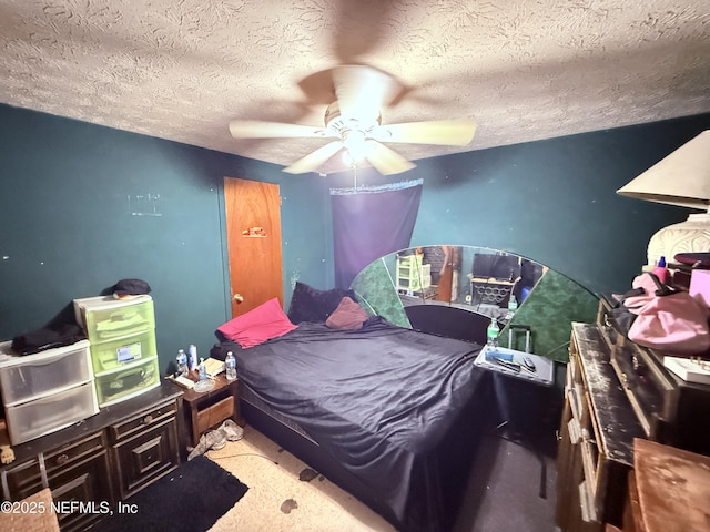 4507 Harbor View Dr, Jacksonville, FL 32208 - bedroom with a textured ceiling and ceiling fan