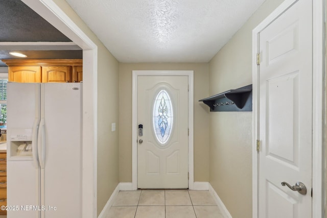 4033 Lazy Hollow Ln N, Jacksonville, FL 32257 - doorway to outside with baseboards, light tile patterned floors, healthy amount of natural light, and a textured ceiling