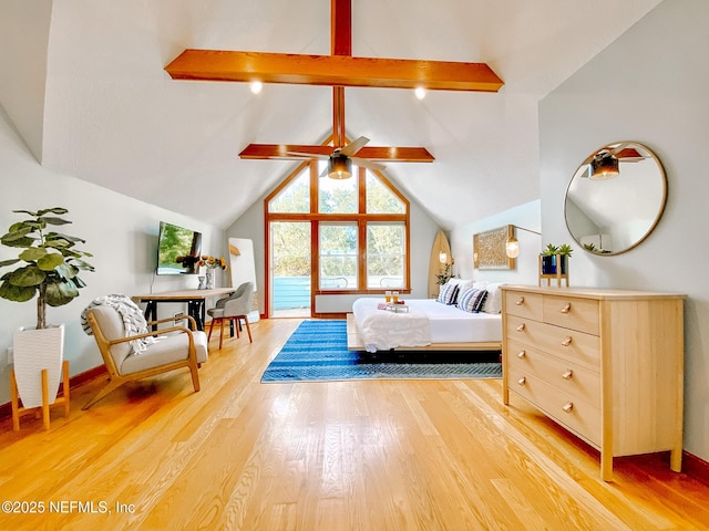 bedroom with light wood-type flooring