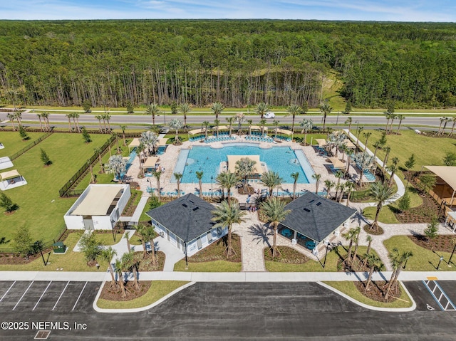 355 Caiden Dr, Ponte Vedra, FL 32081 - aerial view of a heavily wooded area and a pool