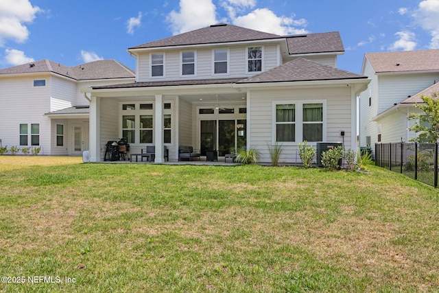 355 Caiden Dr, Ponte Vedra, FL 32081 - rear view of property with a ceiling fan, a patio area, and roof with shingles