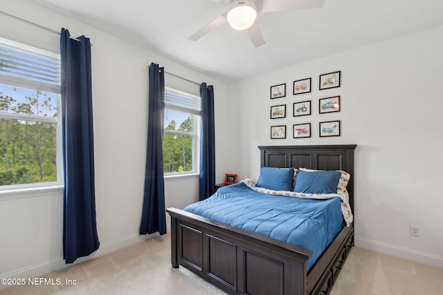 355 Caiden Dr, Ponte Vedra, FL 32081 - bedroom featuring light colored carpet, baseboards, and a ceiling fan