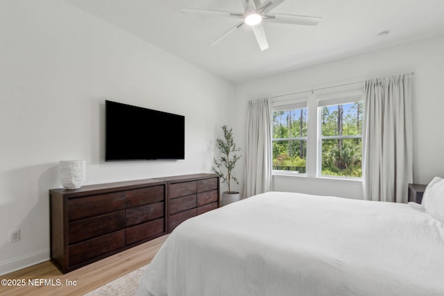 355 Caiden Dr, Ponte Vedra, FL 32081 - bedroom with light wood-type flooring, baseboards, and a ceiling fan