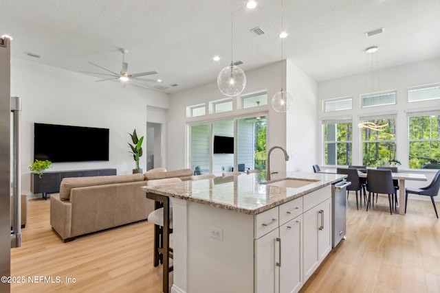 355 Caiden Dr, Ponte Vedra, FL 32081 - kitchen with a sink, stainless steel dishwasher, light wood-type flooring, healthy amount of natural light, and recessed lighting