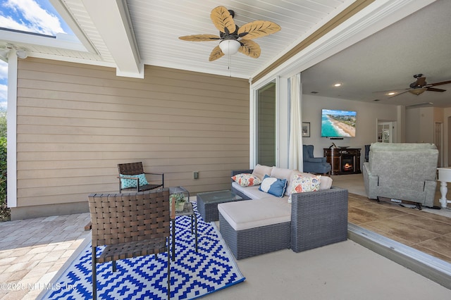 285 Yearling Blvd, Saint Johns, FL 32259 - view of patio featuring ceiling fan and an outdoor living space