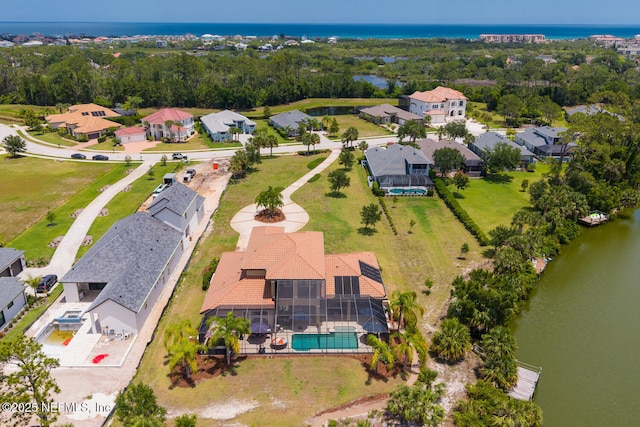 110 Heron Dr, Palm Coast, FL 32137 - aerial view of residential area with a large body of water and a pool