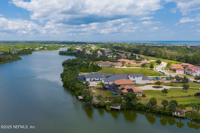 110 Heron Dr, Palm Coast, FL 32137 - aerial perspective of suburban area featuring a nearby body of water