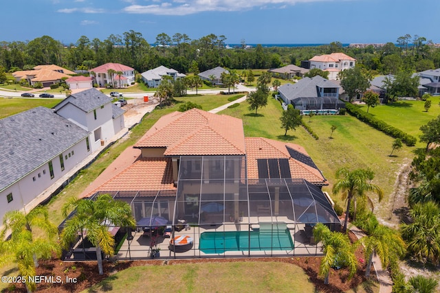 110 Heron Dr, Palm Coast, FL 32137 - aerial perspective of suburban area with a pool area