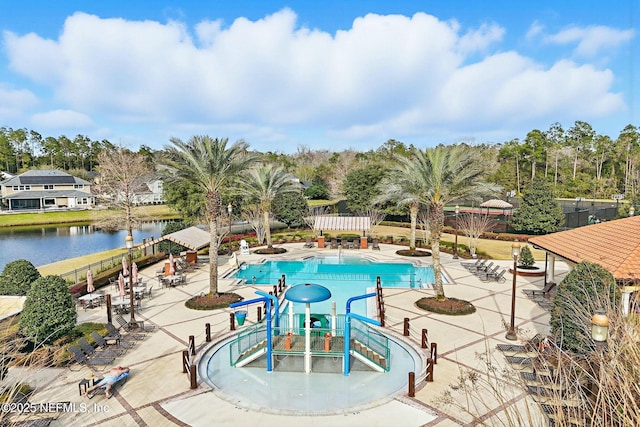 217 Willow Winds Pkwy, Saint Johns, FL 32259 - community pool featuring a water play area, a patio area, and a water view