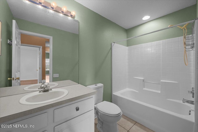 7990 Baymeadows Rd Unit 1305, Jacksonville, FL 32256 - bathroom with toilet, vanity, shower / tub combination, and tile patterned flooring
