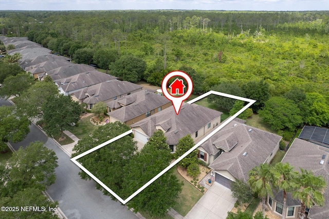 153 Hammocks Landing Dr, Ponte Vedra, FL 32081 - aerial view of property and surrounding area with a forest and property parcel outlined
