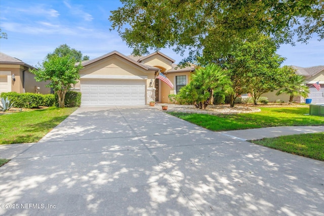 153 Hammocks Landing Dr, Ponte Vedra, FL 32081 - view of front of house featuring driveway, a front yard, and stucco siding