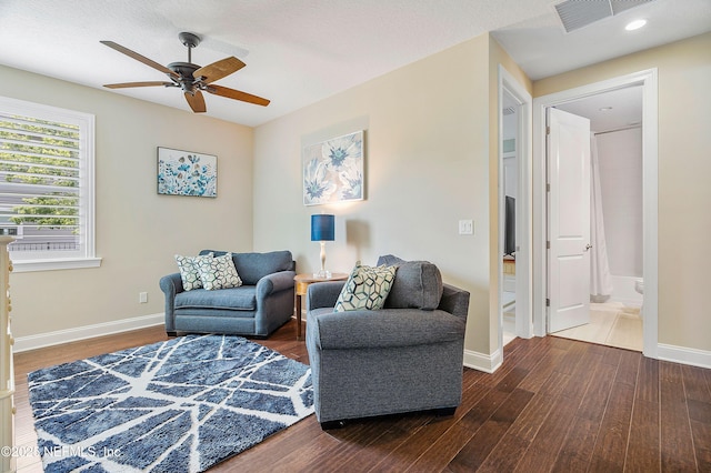 31 Port Ave, Saint Johns, FL 32259 - living area featuring dark wood-style floors, a ceiling fan, baseboards, and recessed lighting