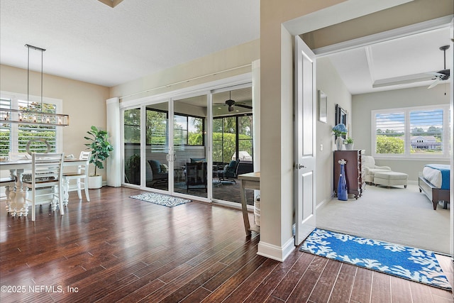 31 Port Ave, Saint Johns, FL 32259 - dining space with a ceiling fan, wood finished floors, baseboards, and a chandelier