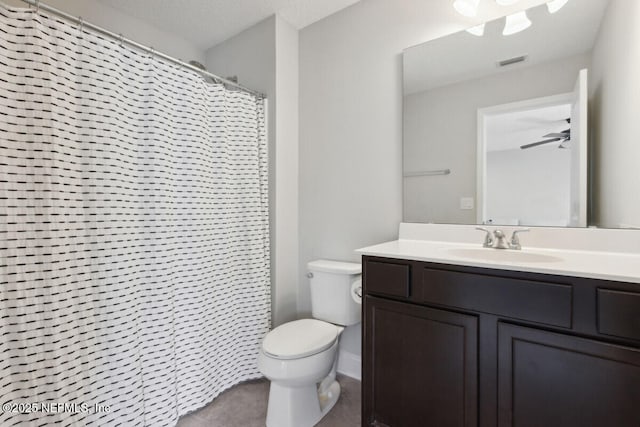 250 Ponder Cir, Yulee, FL 32097 - full bathroom with toilet, vanity, tile patterned flooring, and a shower with curtain