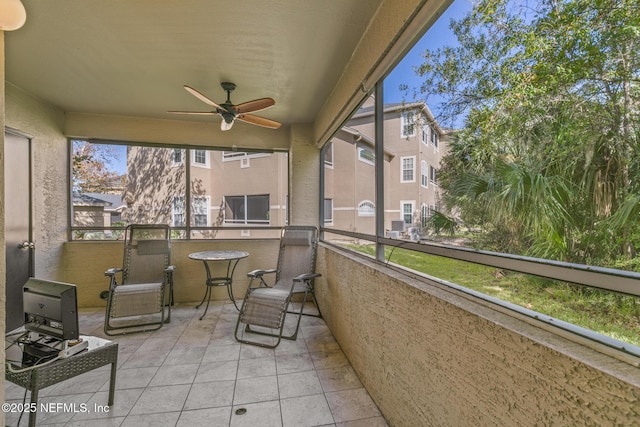 1701 The Greens Way Unit 1411, Jacksonville Beach, FL 32250 - balcony with ceiling fan