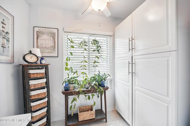 705 Marsh Cove Pl, Ponte Vedra Beach, FL 32082 - entryway with a ceiling fan, light tile patterned floors, and baseboards