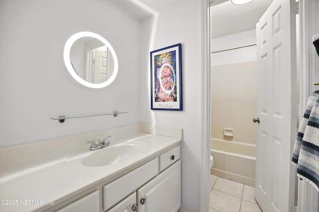 705 Marsh Cove Pl, Ponte Vedra Beach, FL 32082 - bathroom with vanity, tile patterned flooring, toilet, and shower / tub combination
