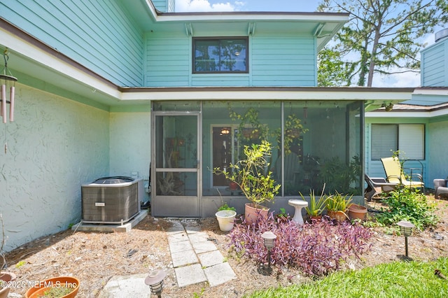 705 Marsh Cove Pl, Ponte Vedra Beach, FL 32082 - entrance to property with central AC unit and stucco siding