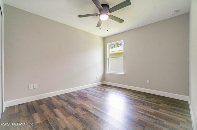 409 Willow Branch Ave, Jacksonville, FL 32254 - spare room with a smoke detector, dark wood-style flooring, and a ceiling fan