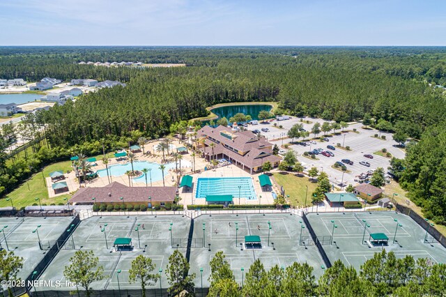 809 Lotus Ln N, Fruit Cove, FL 32259 - bird's eye view of a forest and a pool