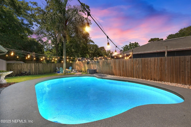1770 High Brook Ct, Jacksonville, FL 32225 - pool at dusk with a fenced backyard