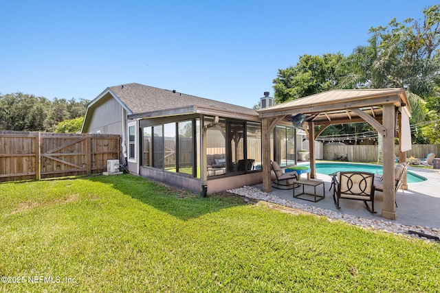 1770 High Brook Ct, Jacksonville, FL 32225 - view of yard with a sunroom, a gazebo, a patio, and a gate