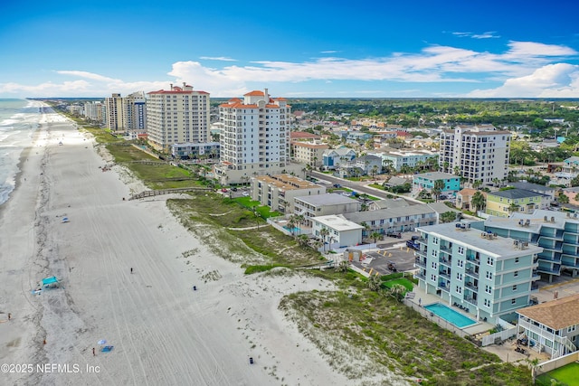 aerial view of expansive beach