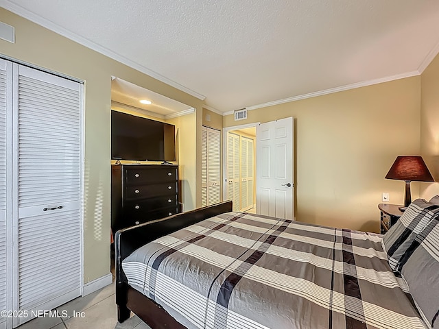 bedroom with ornamental molding