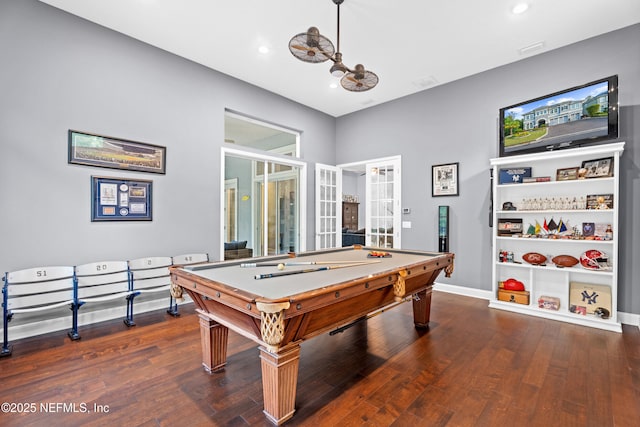 135 Tate Ln, Saint Johns, FL 32259 - game room with billiards table, wood finished floors, baseboards, and recessed lighting
