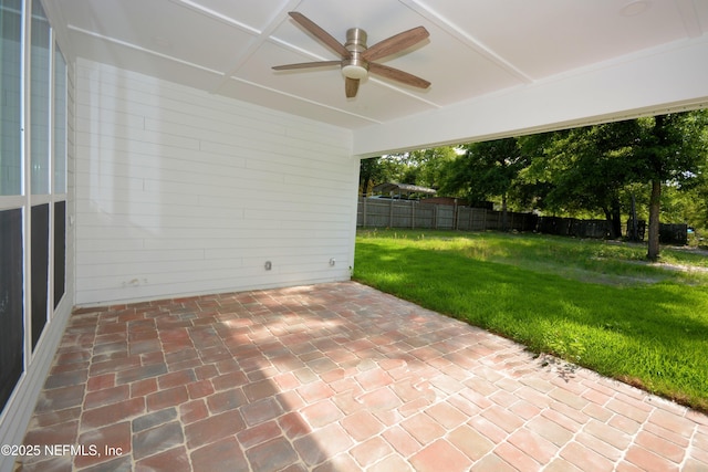 95121 N Ellis Landing Rd, Fernandina Beach, FL 32034 - view of patio / terrace with a ceiling fan